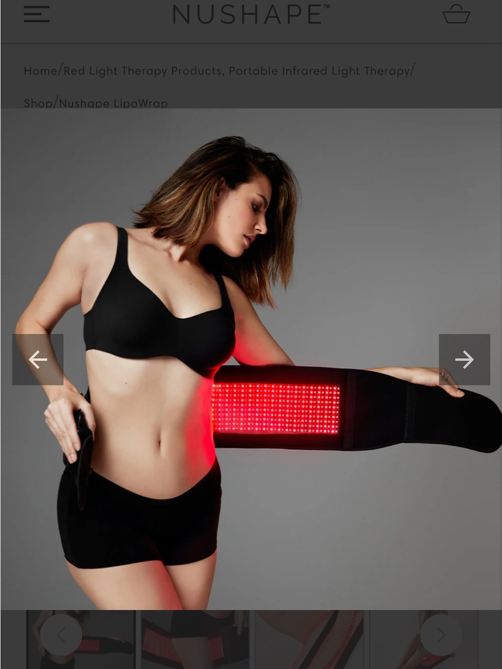 NWT NEW NuShape Red Light Therapy LipoWrap Waist Belt - Black/Red - Picture 3 of 8